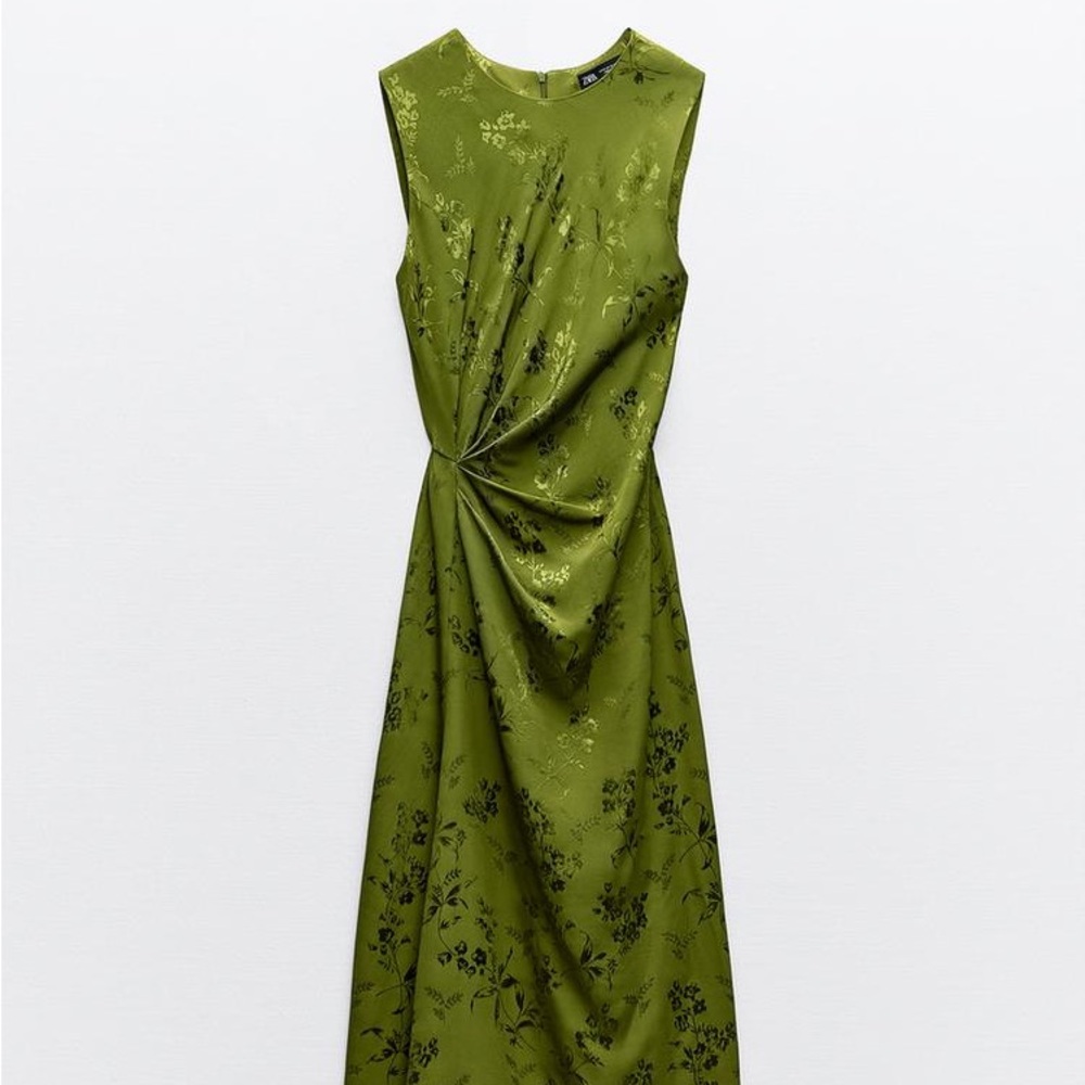 RUCHED JACQUARD MIDI DRESS Zara